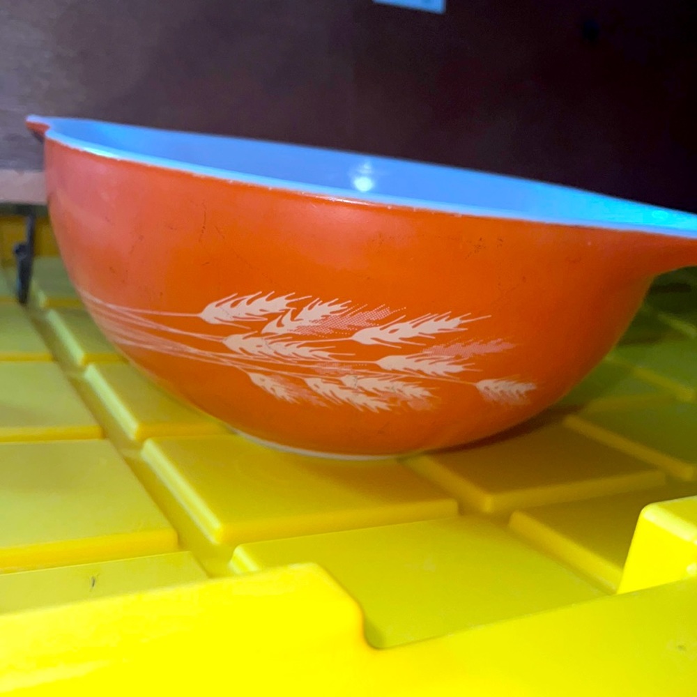 Vintage autumn orange mixing bowl